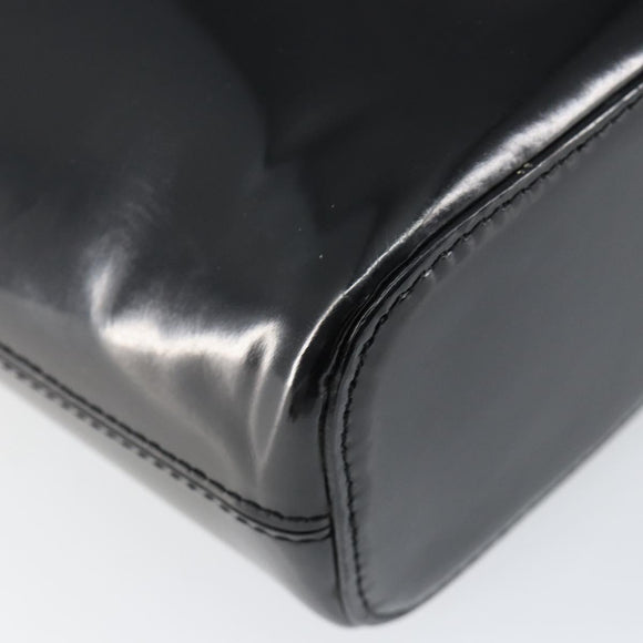 CELINE Shoulder Bag Enamel Black Gold Auth ep11645