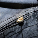 CELINE Shoulder Bag Enamel Black Gold Auth ep11645-11