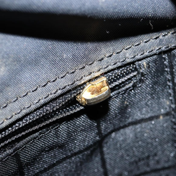 CELINE Shoulder Bag Enamel Black Gold Auth ep11645