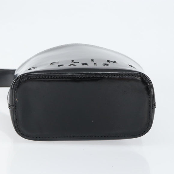 CELINE Shoulder Bag Enamel Black Gold Auth ep11645