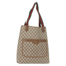 GUCCI GG Supreme Web Sherry Line Tote Bag PVC Beige Gold 378 02 003 Auth ep11646-1