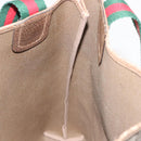 GUCCI GG Supreme Web Sherry Line Tote Bag PVC Beige Gold 378 02 003 Auth ep11646-18