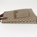 GUCCI GG Supreme Web Sherry Line Tote Bag PVC Beige Gold 378 02 003 Auth ep11646-4