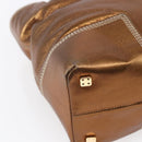 LOEWE Anagram Americana 28 Hand Bag Leather Bronze Gold Auth ep11653-16