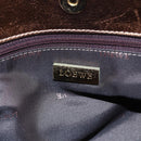 LOEWE Anagram Americana 28 Hand Bag Leather Bronze Gold Auth ep11653-18