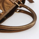 LOEWE Anagram Americana 28 Hand Bag Leather Bronze Gold Auth ep11653-7
