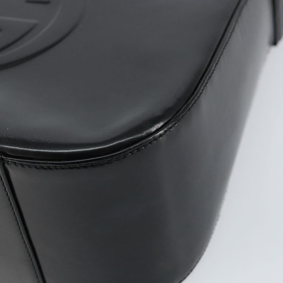 GUCCI Shoulder Bag Enamel Black Silver 001 1274 1703 Auth ep11656