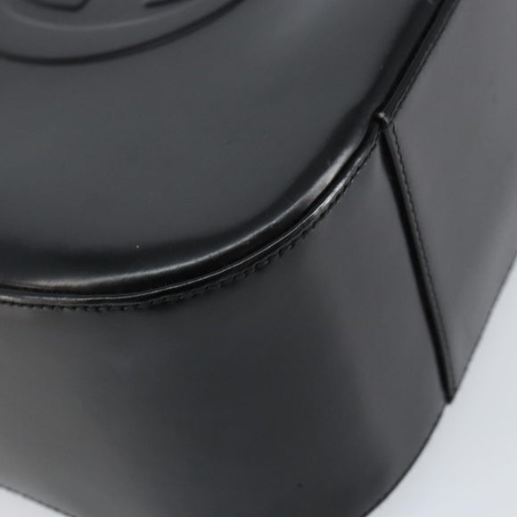 GUCCI Shoulder Bag Enamel Black Silver 001 1274 1703 Auth ep11656