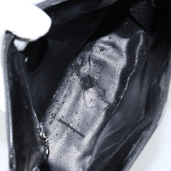 GUCCI Shoulder Bag Enamel Black Silver 001 1274 1703 Auth ep11656