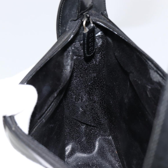 GUCCI Shoulder Bag Enamel Black Silver 001 1274 1703 Auth ep11656