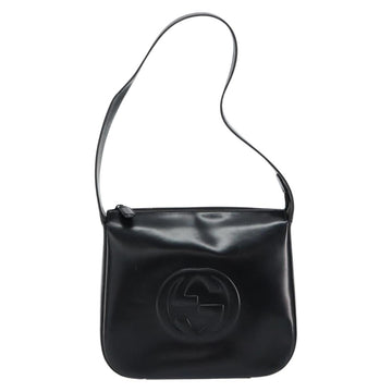 GUCCI Shoulder Bag Enamel Black Silver 001 1274 1703 Auth ep11656 - 0