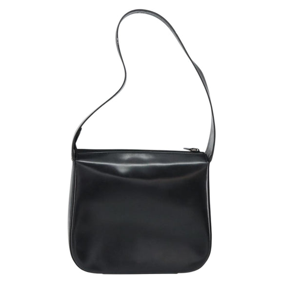 GUCCI Shoulder Bag Enamel Black Silver 001 1274 1703 Auth ep11656