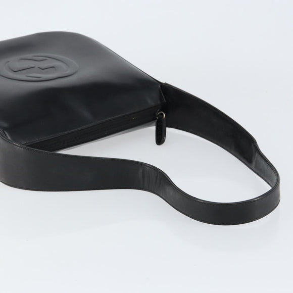 GUCCI Shoulder Bag Enamel Black Silver 001 1274 1703 Auth ep11656