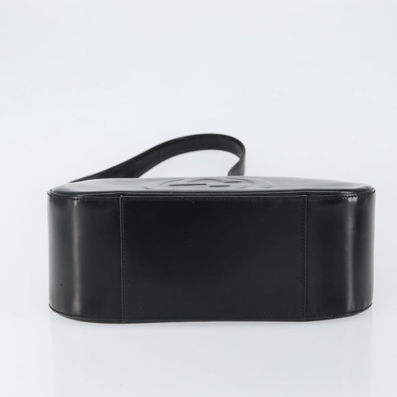 GUCCI Shoulder Bag Enamel Black Silver 001 1274 1703 Auth ep11656