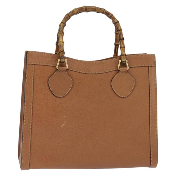 GUCCI Bamboo Hand Bag Leather Brown Gold 002 1186 0260 Auth ep11657