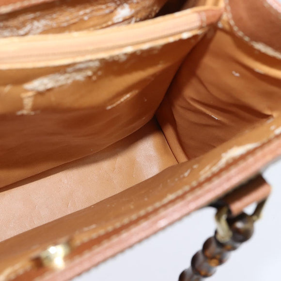 GUCCI Bamboo Hand Bag Leather Brown Gold 002 1186 0260 Auth ep11657