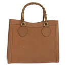 GUCCI Bamboo Hand Bag Leather Brown Gold 002 1186 0260 Auth ep11657-1