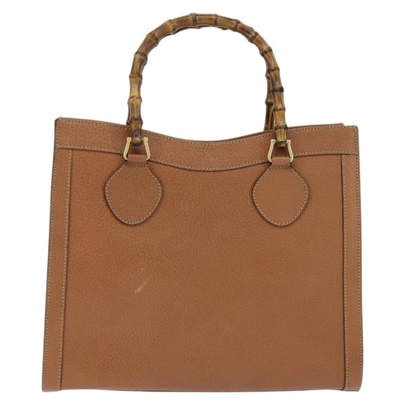 GUCCI Bamboo Hand Bag Leather Brown Gold 002 1186 0260 Auth ep11657