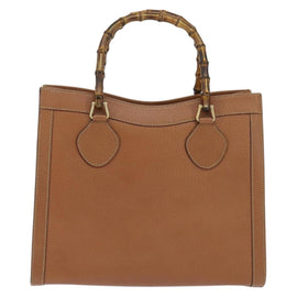 GUCCI Bamboo Hand Bag Leather Brown Gold 002 1186 0260 Auth ep11657 - 0