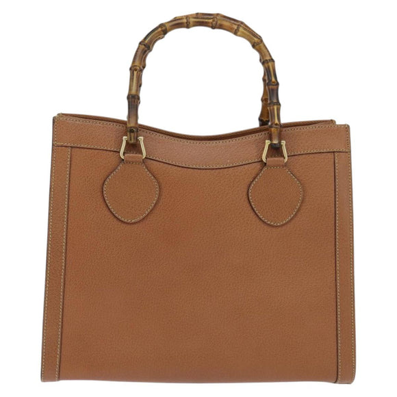 GUCCI Bamboo Hand Bag Leather Brown Gold 002 1186 0260 Auth ep11657