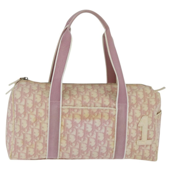 Christian Dior Trotter Canvas Hand Bag PVC Pink Auth ep11661