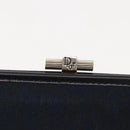 Christian Dior Trotter Canvas Clutch Bag Navy Gold Auth ep11664-12