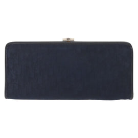 Christian Dior Trotter Canvas Clutch Bag Navy Gold Auth ep11664 - 0