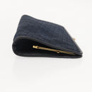 Christian Dior Trotter Canvas Clutch Bag Navy Gold Auth ep11664-4
