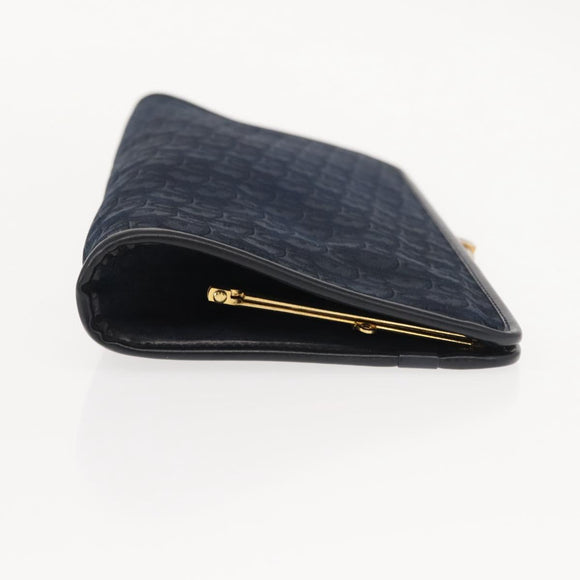 Christian Dior Trotter Canvas Clutch Bag Navy Gold Auth ep11664