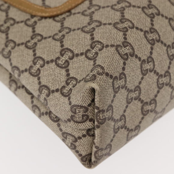 GUCCI GG Plus Supreme Web Sherry Line Tote Bag PVC Beige Gold Auth ep11665