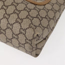 GUCCI GG Plus Supreme Web Sherry Line Tote Bag PVC Beige Gold Auth ep11665-14