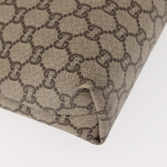 GUCCI GG Plus Supreme Web Sherry Line Tote Bag PVC Beige Gold Auth ep11665