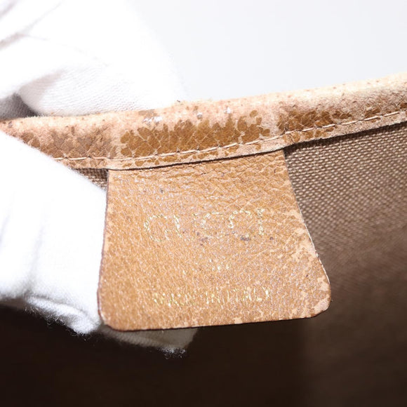 GUCCI GG Plus Supreme Web Sherry Line Tote Bag PVC Beige Gold Auth ep11665