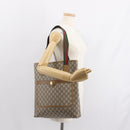 GUCCI GG Plus Supreme Web Sherry Line Tote Bag PVC Beige Gold Auth ep11665-21