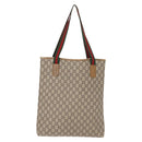 GUCCI GG Plus Supreme Web Sherry Line Tote Bag PVC Beige Gold Auth ep11665-2