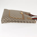 GUCCI GG Plus Supreme Web Sherry Line Tote Bag PVC Beige Gold Auth ep11665-3