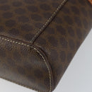CELINE Macadam Canvas Vanity Pouch PVC Leather Brown Gold Auth ep11672-15