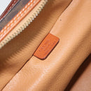 CELINE Macadam Canvas Vanity Pouch PVC Leather Brown Gold Auth ep11672-18