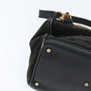 GUCCI Bamboo Hand Bag Leather Black Gold 000 1046 0290 Auth ep11684-9