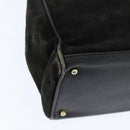 GUCCI Bamboo Hand Bag Leather Black Gold 000 1046 0290 Auth ep11684-17