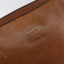 Burberrys Nova Check Shoulder Bag Leather Brown Gold Auth ep11687-15