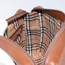 Burberrys Nova Check Shoulder Bag Leather Brown Gold Auth ep11687-18