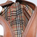 Burberrys Nova Check Shoulder Bag Leather Brown Gold Auth ep11687-19