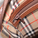 Burberrys Nova Check Shoulder Bag Leather Brown Gold Auth ep11687-20