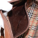 Burberrys Nova Check Shoulder Bag Leather Brown Gold Auth ep11687-21