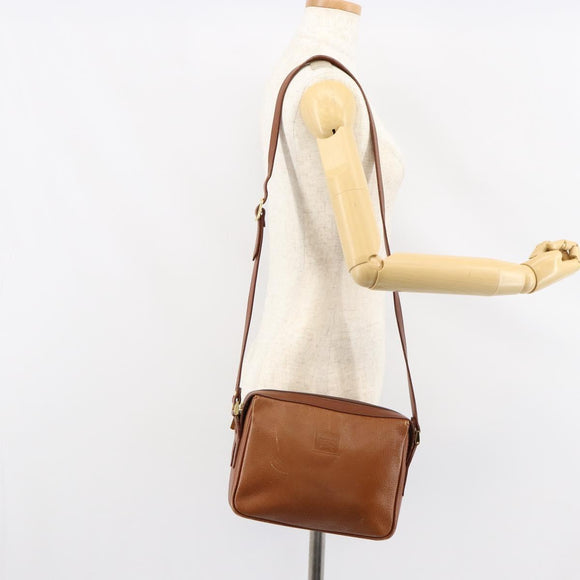 Burberrys Nova Check Shoulder Bag Leather Brown Gold Auth ep11687