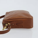 Burberrys Nova Check Shoulder Bag Leather Brown Gold Auth ep11687-5