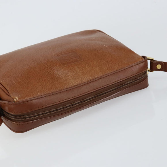 Burberrys Nova Check Shoulder Bag Leather Brown Gold Auth ep11687