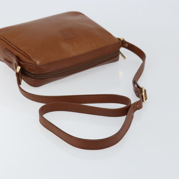 Burberrys Nova Check Shoulder Bag Leather Brown Gold Auth ep11687