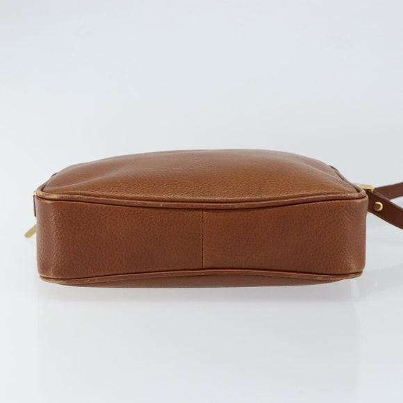 Burberrys Nova Check Shoulder Bag Leather Brown Gold Auth ep11687